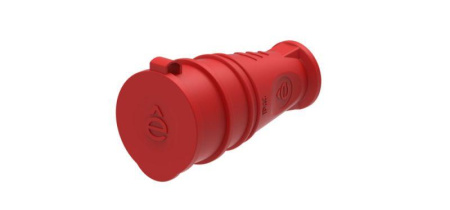 Розетка MultiSet 2К+З кабельная 16А 250В IP44 каучук красн. SE MST4402RD