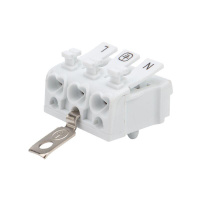 Клемма пружинная соединительная КСП 3-полюсная с заземл. и с монтажными ножками (уп.100шт)  07-6215-2