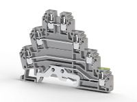 Клеммник 3-х ярусный с контактом на рейку 2.5кв.мм сер. PUK 3Т  324309