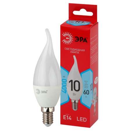 Лампа светодиодная LED BXS-10W-840-E14 R BXS 10Вт свеча на ветру 4000К нейтр. бел. E14  Б0051849