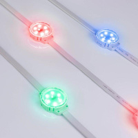 Модуль управляемый SOLEX-DMX-3535-6-24V RGB 120deg (D40x16mm 1.5Вт IP67) (пластик )  028882