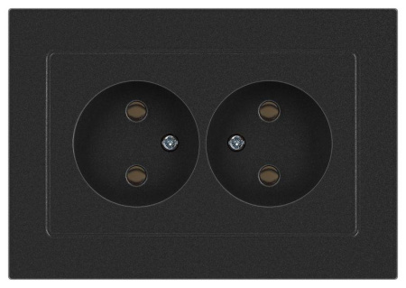Розетка Accent 6-204-07 2х2P 16А-250В IP20 СУ AL/CU графит  Б0063435