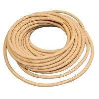 Труба гофрированная ПВХ легкая d16мм с протяжкой свет. дерево (уп.25м)  ГФ-8104116-025