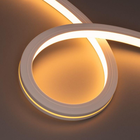 Лента светодиодная герметичная MOONLIGHT-TOP-X280-20x20mm 24В Warm2300 (10Вт/м IP67 wire x1) вывод кабеля бок. (уп.15м)  044352