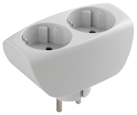 Разветвитель 2-м с заземл. 16А IP20 SP-2e-W защ. шторки бел.  C0045528