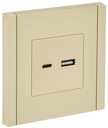 Розетка USB A+C 3.1А FORTE&PIANO FP450 ваниль  FP-U22-D31-K10