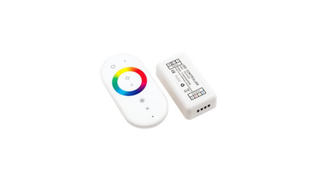 Контроллер радио RGB сенсорный RF-RGB-S-18A-WH2 18А 12/24В модель 2 бел.  00000000963