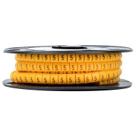 Маркер каб. 2.5кв.мм "5" (ЕС-1) (уп.1000шт)  plc-KM-2.5-5