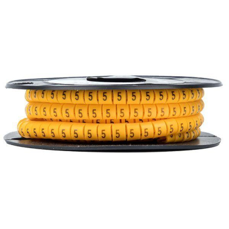 Маркер каб. 2.5кв.мм "5" (ЕС-1) (уп.1000шт)  plc-KM-2.5-5