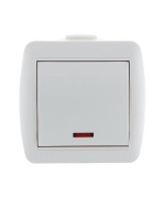 Выключатель 1-кл. ОП Nata 10А IP20 с подсветкой бел.  710-0200-111