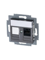 Розетка компьютерная Levit RJ45 кат.5E с заглушкой сталь  2CHH295117A6069