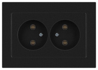 Розетка Accent 6-204-05 2х2P 16А-250В IP20 СУ AL/CU антрацит  Б0063465