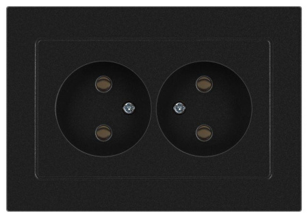 Розетка Accent 6-204-05 2х2P 16А-250В IP20 СУ AL/CU антрацит  Б0063465
