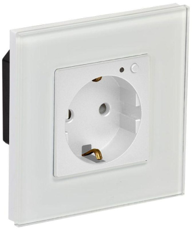 Розетка СП 16А WIFI+BLE стекл/р. защ. шторки iTEQ SMART бел.  IT-R16SFWBG-K01