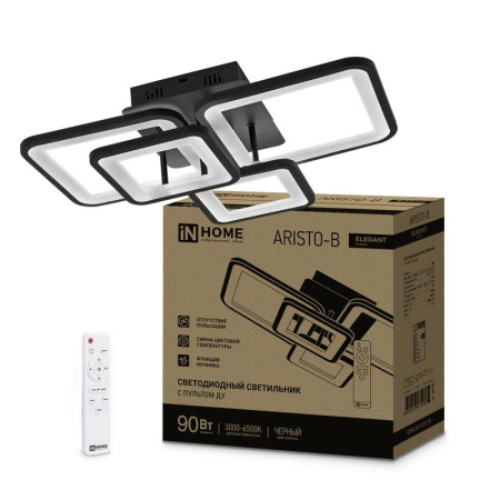 Светильник светодиодный ELEGANT ARISTO-B 90Вт 230В 3000-6500К 7000лм 535х370х151мм пульт ДУ черн.  4690612047294