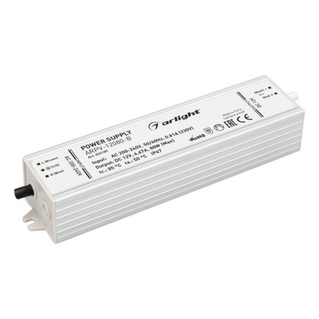 Блок питания ARPV-12080-B 12В 6.7А 80Вт IP67 метал. 3 года  023189