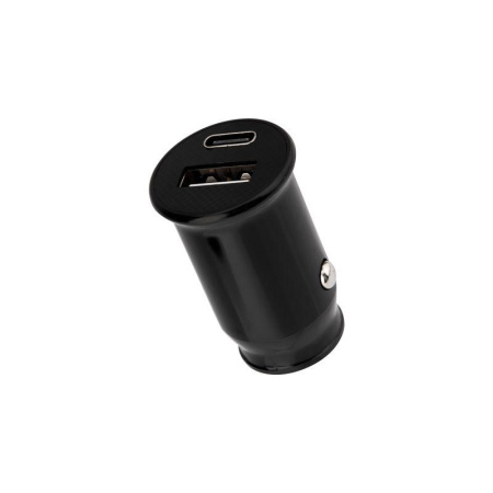 Автозарядка в прикуриватель АЗУ USB-A+USB-C 2.4А черн.  18-2228