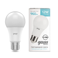 Лампа светодиодная Basic 12Вт A60 грушевидная 4100К нейтр. бел. E27 960лм 12-36В AC/DC  202402212