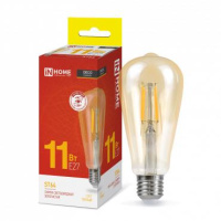 Лампа светодиодная LED-ST64-deco gold 11Вт цилиндр золотая 3000К тепл. бел. E27 1160лм 230В  4690612035673