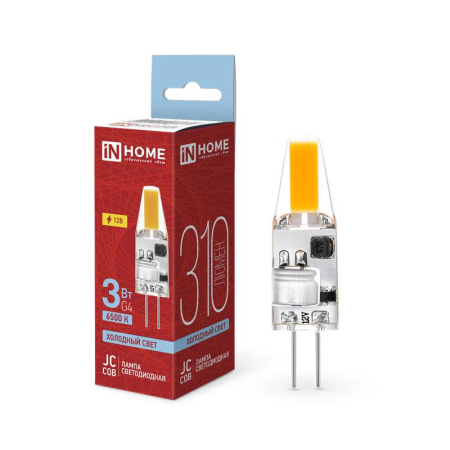 Лампа светодиодная LED-JC-COB 3Вт 12В G4 6500К 310лм  4690612060255