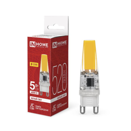 Лампа светодиодная LED-JCD-COB 5Вт 230В G9 4000К 520лм  4690612060347