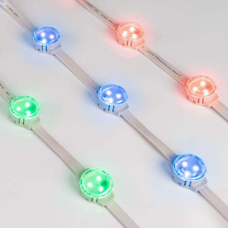 Модуль управляемый SOLEX-SPI-3535-3-12В RGB 120deg (D30x16mm 0.75Вт IP67) (пластик )  029240