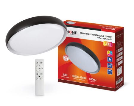 Светильник светодиодный COMFORT LUNA 60Вт 230В 3000-6500К 4800лм 500х110мм c пультом ДУ  4690612034430
