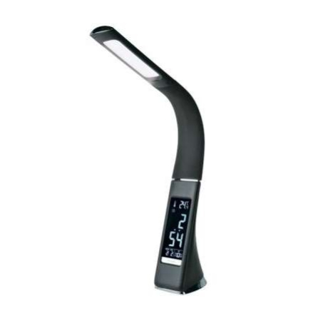 Светильник светодиодный TLD-542 Black/300лм/5000К/Dimmer настол. часы календ. терм. черн. 5Вт  UL-00001816