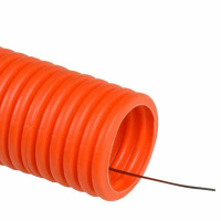 Труба гофрированная ПНД тяжелая d50мм с протяжкой оранж. (уп.20м)  ГФ-1110250-020