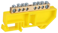 Шина NO-224-89 PE земля на DIN-изоляторе ШНИ-6х9-8-Д желт.  Б0062959