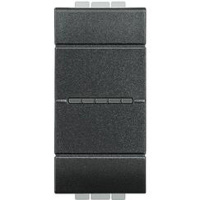 Кнопка аксиальная 1-кл 10А 1мод. 1мод. Livinglight авт. клеммы антрацит Leg BTC L4055AN