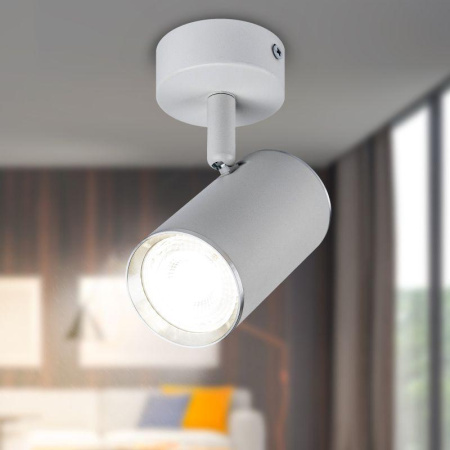 Светильник OL35 WH MR16 GU10 IP20 настенно-потолочный спот бел. хром ЭРА Б0056363