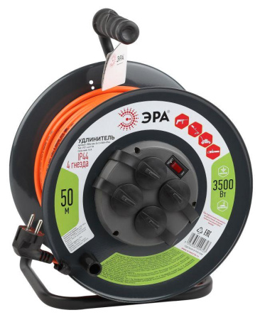 Удлинитель на метал. катушке 4х50м с заземл. 16А IP44 RMx-4es-3х1.5-50m-IP44 ПВС 3х1.5  Б0046852