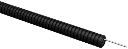 Труба гофрированная ПВХ d16мм с протяжкой черн. (уп.100м) ELASTA  ET-TG21-121-016-100-K02