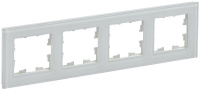 Рамка 4-м BRITE РУ-4-2-БрБ стекло бел.  BR-M42-G-K01