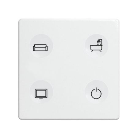 Выключатель сенсорный 4-кл. СП  82 Sense IP20 с тематич. маркир. Т1 бел.  8000643-030