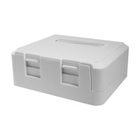 Корпус розетки для двух вставок типа Keystone Jack бел.  10-0311