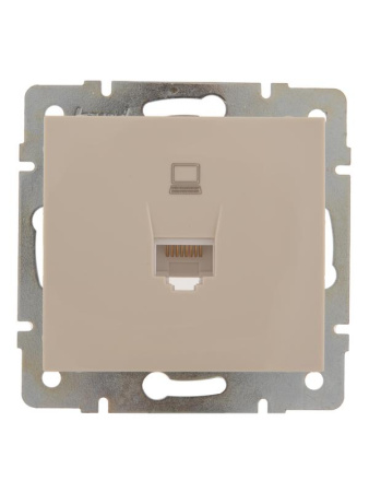 Розетка компьютерная СП Rain RJ45 16А IP20 механизм крем.  703-0388-139