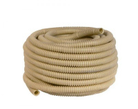 Труба гофрированная ПВХ d20мм с протяжкой свет. дерево (уп.25м) Plast PROxima  tg-z-20w