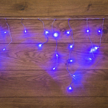 Гирлянда светодиодная "Айсикл" (бахрома) 1.8х0.5м 48LED син. 4.1Вт 230В IP20 провод прозр.  255-013