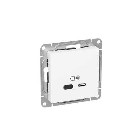 Розетка СП Эпика USB-С быстрая механизм бел.  UP1-SOW-USBCF
