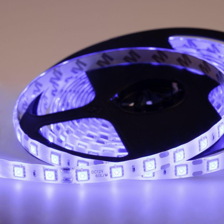 Лента светодиодная SMD 5050 14.4Вт/м 60LED/м 12В IP65 син. (уп.5м)  141-493