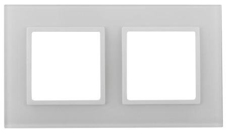 Рамка 2-м 14-5102-01 стекло Elegance бел.+бел.  Б0059168