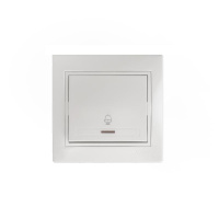 Кнопка звонка Mira с подсветкой бел. с бел. вставкой  701-0202-108