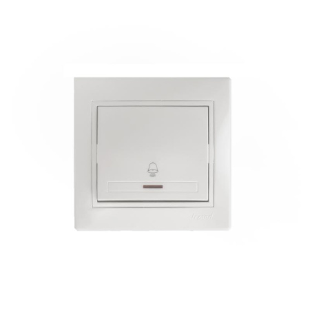 Кнопка звонка Mira с подсветкой бел. с бел. вставкой  701-0202-108