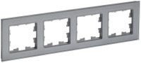 Рамка 4-м BRITE РУ-4-2-БрСе стекло сер.  BR-M42-G-K03