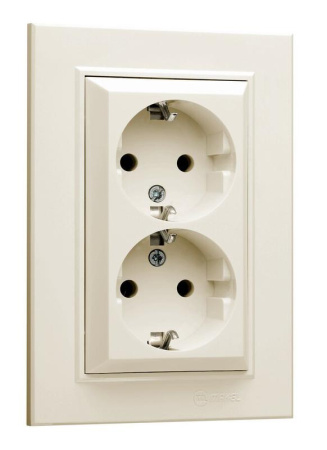 Розетка 2-м СП Karea 16А IP20 с/з крем.  56010082