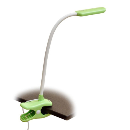 Светильник настольный TLD-554 Green/LED/400Lm/5500K/Dimmer 4Вт «прищепка» сенсор. выкл.  UL-00003647
