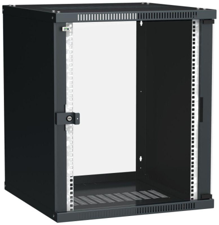 Шкаф LINEA WE 15U 600x600мм дверь стекло черн.  LWE5-15U66-GF