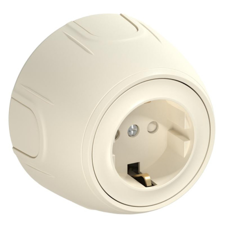 Розетка Rotondo с заземл. защ. шторки винтов. контакты беж.  7700877